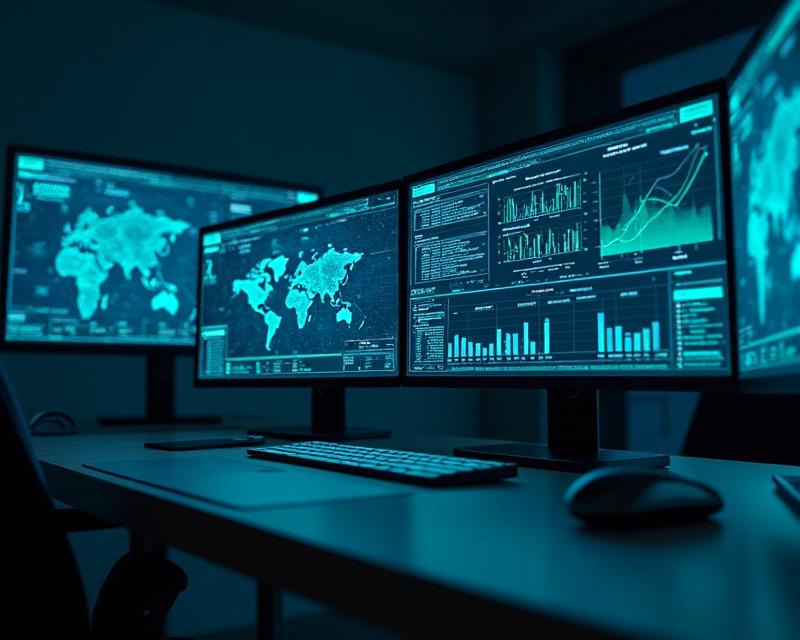 AI-powered analytics dashboard with data visualizations and automation workflows