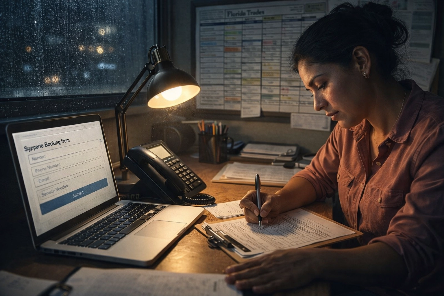 Autonomous AI vision with glowing nodes representing intelligent lead management for trade businesses