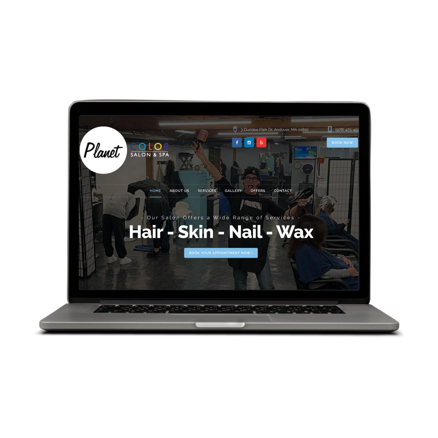 My Planet Color Salon and Spa website screenshot